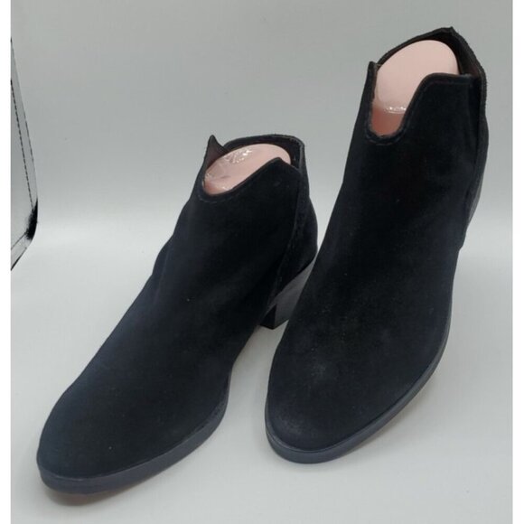 Dolce Vita Boots Trist Black Suede Ankle Slip On Booties Size 10 - Picture 1 of 11